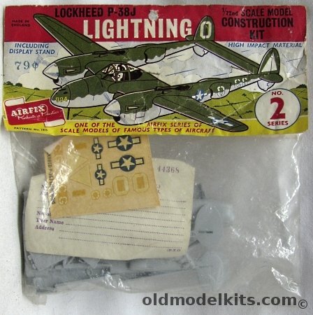 Airfix 1/72 Lockheed P-38J Lightning - First Logo Issue  Bagged, 1415 plastic model kit